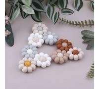 Anneau De Dentition En Silicone En Forme De Fleur Pour Bébé, Qualité Alimentaire, Perles, Hochet Molaire, Sucette, Allaitement, Jouet À Mâcher, Cadeaux Pour Nouveau-Né