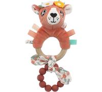 Déglingos Anneau de dentition Melimelos la biche Silicone et bois Éveil bébé Terracotta 24 cm