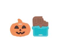Anneau de dentition en silicone Nuby, citrouille et barre chocolat e - Lot de 2, 3 mois et plus