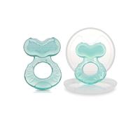 Anneau de dentition en silicone Nuby TeeThe-EEZ avec poils et tui hygi nique Aqua (lot de 2)
