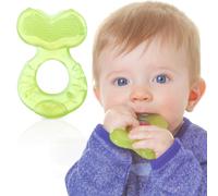 Anneau de dentition en silicone Nuby Teethe-eez avec poils et tui hygi nique vert (lot de 1)