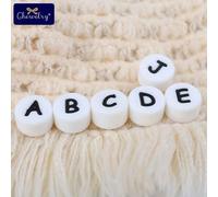 Anneau De Dentition En Silicone Pour Bébé, 10 Pièces, Perles Avec Lettres De L'alphabet Anglais, Pour Nom Personnalisé, Jouets Diy