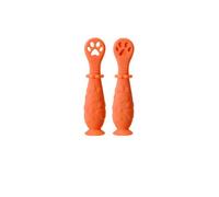 Anneau De Dentition En Silicone Pour Bébé, 2 Pièces, Jouets D'apprentissage, Alimentation, Cuillère, Ustensiles D'entraînement, Vaisselle Pour Nouveau-Né, Cuillères D'apprentissage Pour Nourrissons