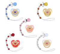 Anneau De Dentition En Silicone Pour Bébé, Avec Attache-Tétine En Chaîne, Strass En Cristal, Sans Bpa, Confortable, Apaisant