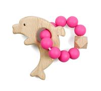 Anneau De Dentition En Silicone Pour Bébé, Perles En Bois, Bracelet, Jouets De Dentition, Mastication, Sucette Molaire Pour Nouveau-Né, Cadeaux De Fête Pour Nourrissons