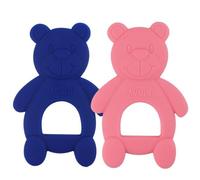 Anneau De Dentition En Silicone Pour Bébés, Bâton De Dentition En Forme D'ours, Pour Bébés Garçons Et Filles, Morsure Rose Bleu, Outil Dentaire Sûr, Non Toxique