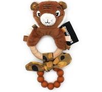 LES DEGLINGOS Anneau de Dentition Speculos le tigre, Silicone et Bois, Eveil bébé, Cassonnade, 24 cm