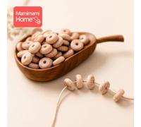 Anneau De Dentition Mini Boulier Sans Bpa Pour Bébé, 100 Pièces, Perle En Bois De Hêtre, Sucette Chaîne Bracelet En Bois Blanc, Cadeau Pour Infirmière, Produit Pour Bébé