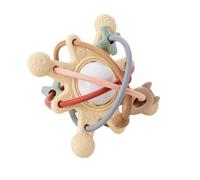 Anneau de dentition Nattou - 875479 - Teether with Rattle Galaxy Silicone, 10 cm, Beige