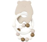 Anneau de dentition ours en silicone souple texturé ? Dès la naissance beige, blanc, marron TU