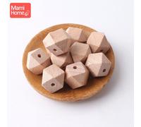 Anneau De Dentition Pour Bébé, Perles Géométriques En Bois De Hêtre Et D'érable De 16mm, Perles Hexagonales À Facettes, Accessoires Pour Bracelet Et Collier, Bricolage, 5 Pièces