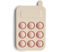 Mushie Jouet presse téléphone pour bébé, aide à la motricité, plastique non toxique, sans BPA, Blush