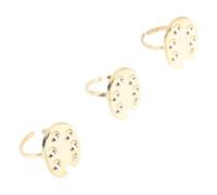 Anneau de Doigt à Nail à Nail en Métal Réglable, Plaque de Mélange Portable en Aluminium 3 Pack, Anneau de Doigt de Peinture 3 Façons, pour L'affichage