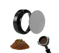 Anneau de Dosage de Café & Écran de Palet de 51 mm, Anneau de Dosage Universel en Aluminium, Réutilisable Entonnoir de Dosage à Expresso, Entonnoir Dosage Café pour la Maison et le Café Porte-Filtre