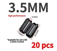 Anneau de Filtre en Ferrite,Perle de Starter,RFI,EMI,Suppresseur de Bruit,réinitialisation de Câble d'Alimentation,Câble USB,Antenne Audio,20 Pièces - Type 3.5mm-ui1000