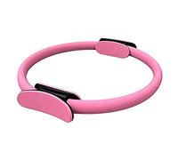 Anneau de fitness Pilates double poignée Cercle d'exercice Fitness Magic Circle Resistance Ring Double Grip pour Yoga Core Training (Rose)