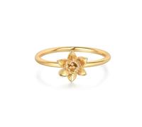 Anneau de fleur de naissance pour les femmes plaquées florales minimalistes anneaux empilables bijoux de bijoux d'anniversaire 12 mois