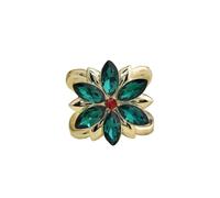Anneau de Foulard Broche à fermoir for foulard en soie, accessoire multifonctionnel Double usage avec nœud de fleur, épingle poitrine Pour les femmes(Green)