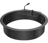 Anneau de foyer SucceBuy, insert de foyer avec anneau de feu BBQ. 35 pouces de diamètre extérieur/31 pouces de diamètre intérieur. 8,5 pouces de hauteur. Revêtement en acier au carbone pour feu de cam
