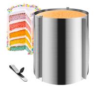 Anneau de Gâteau Réglable en Hauteur 20 cm, Anneau de Cuisson en Acier Inoxydable Réglable Largeur 16-30 cm, Moule à Gâteau Stable, Anneau de Gâteau Rond Réglable, Anneau de Gâteau Rond Réglable