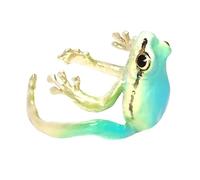 Anneau de grenouille arboricole - Métal, 2,5 cm | Bijoux animaux, expression créative et mignonne avec de grands yeux noirs, bouche adorable - Laiton durable et sûr, pour hommes, tou