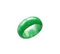Anneau de jadéite naturel, sculpture à la main simple Anneau de jade simple, hommes de mariage de bijourie de bijoux pour hommes (Couleur du gemme: blanc, anneau Taille: 9)