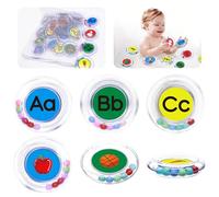 Anneau de Jouet de Bain Lettres Flottantes de L'Alphabet Jouet de Bain Anti-Moisissure Ensemble de Jouets de Piscine d'eau avec Sac en Maille pour Enfants 2-3-4 Ans
