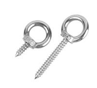 Anneau De Levage 1 à 3 pièces M4M5M6M8M10M12 304 boulon œil de levage en acier inoxydable crochets anneau rond vis bois autotaraudeuses écrou autotaraudeuse(M6x25mm-1pcs)