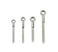 Anneau De Levage Vis autotaraudeuses en forme d'œil en acier inoxydable 316 de qualité marine, crochets à anneau à œillet for terminaux en bois et accessoires de câbles métalliques Piton Inox(M6X60MM)