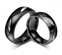 Anneau de mariage noir pour amant cz couple d'anneau de couple bijoux bijoux