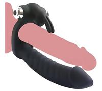Anneau De Massage Anneau Vibrant Double Anneau Vîbrant Penis Pour Couple Homme Penien Retardateur Vibromasseur Anneau Masculin Masseur Anneaux PeNiS silicone 66CL