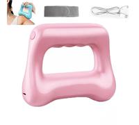 Anneau de massage portable à 5 vitesses avec ceinture réglable, masseur corporel à vibrations haute fréquence pour tissus profonds avec chaleur réglable pour la relaxation musculaire (Pink)