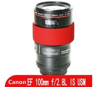 Anneau de mise au point en silicone + anneau de n'aime,protecteur de bande en caoutchouc pour objectif IL EF 100mm f/2.8L IS USM - Type Red