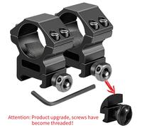 Anneau de montage pour fusil de chasse, 2 pièces, pour portée de Tube Dia 25.4mm 30mm, 11mm 20mm, Rail Picatinny en queue d'aronde, support de lampe de poche tactique 25.4mm High B