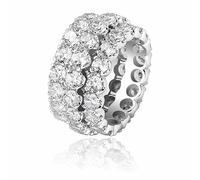 Anneau de mossanite à trois rangées en or 14K, bague de tennis hip-hop masculin, l'élégance sportive rencontre un charme intemporel, des cadeaux pour hommes