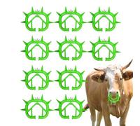 Anneau de nez de vache - Veau - Outil anti-succion - Outil de culture de bétail - Clip nasal | Grand accessoire de gestion du troupeau - Anneau de nez 10 pièces avec poignée durable pour vaches veaux