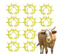 Anneau de nez en veau, anti-aspiration, clip de nez de vache | Kit d'accessoires de soin du troupeau, 10 pièces, anneau de nez avec poignée fixe pour vaches veaux, bétail, entreprise, agriculteurs