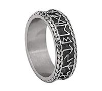 Anneau de Noeud de Viking Pour Hommes Nordiques, Anneau de Futhark en Acier Inoxydable, Bague de Mariage Celtique Anneaux de Pouce Protection Scandinave Bijoux Païens