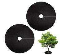 Anneau de paillage d'arbre non tissé - Tapis circulaire réutilisable de 71,1 / 91,4 cm - Couverture de sol respirante contre les mauvaises herbes - Protection des racines pour l'aménagement paysager