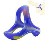 Anneau de pénis en silicone pour homme, MEYILA 3 en 1 Anneau de pénis extensible ultra doux pour améliorer l'érection, jouet sexuel pour homme, couple d'hommes, adulte, multicolore