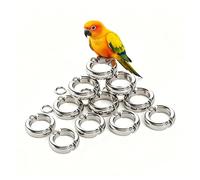 Anneau de Pied de Perroquet en Alliage d'aluminium, Anneau de Support Ouvert pour Perroquet, Boucle d'oiseau pour Ara, Perruche Grise d'afrique, Perroquet calopsitte, entraînement des a 10 pièces 8mm