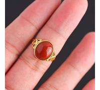 Anneau De Pierre Agate Rouge Bague en Pierre Naturelle Bague De Découpe À Ouverture Réglable Unisexe Bagues Vintage Classiques Cadeau De Fête De La Saint-Patrick Bijoux pour Femme Petite Amie Ma