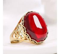 Anneau De Pierre Bague en Pierre Naturelle De Jade Rouge Femmes Découpe Bague D'Ouverture Réglable Vintage Déclaration Anneaux Cadeau De Fête De La Saint-Patrick Bijoux pour Femme Petite Amie Ma