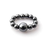 Anneau De Pierre Bague en Pierre Naturelle en Pierre Hématite Perlée Ouverture Réglable Bague Perlée Boho Simple Classic Statement Hommes Valentines Gift pour Femme Petite Amie Maman