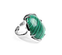 Anneau De Pierre Malachite Bague en Pierre Naturelle Femmes Ouverture Réglable Bague De Réglage De La Broche Vintage Simple Bague Élégante Cadeau De La Fête des Mères Bijoux pour Femme Petite
