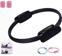 Anneau de Pilates Fitness Trainer, 2025, Anneau circulaire de Pilates, 35,6 cm, Anneaux de yoga Magic Circle avec double poignées rembourrées, pour tonifier les bras, les jambes hommes et femmes (noir