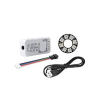 Anneau de pixels LED U 5 V vers ligne + WS2812B 8 16 24 35 45 Module d'adressage indépendant LED Contrôleur SP110E(White PCB,8 Leds Ring Kit)