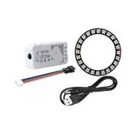 Anneau de pixels LED U 5 V vers ligne + WS2812B 8 16 24 35 45 Module d'adressage indépendant LED Contrôleur SP110E(Black PCB,24 Leds Ring Kit)