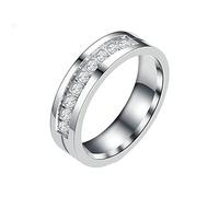 Anneau de promesse de couple knbob, or/argent polie simple en zircone 6 mm couple promesse en acier inoxydable en acier inoxydable