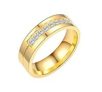 Anneau de promesse de couple knbob, or/argent polie simple en zircone 6 mm couple promesse en acier inoxydable en acier inoxydable
